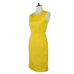 Banana Republic Canary Yellow Sleeveless Sheath Dress Size 0